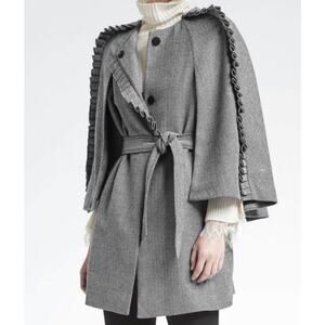 Banana Republic x Olivia Palermo Belted Cape HerringboneTrench Size Large